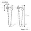 Fashion Star Women's Silver Earrings Inlaid Zircon Geometric Style