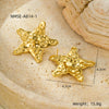 Fashion Starshaped Titanium Steel And Stainless Steel Earrings Plated With Real Gold