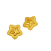 Fashion Starshaped Titanium Steel And Stainless Steel Earrings Plated With Real Gold