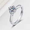 Fashion Sterling Silver Moissanite Ring For Women Geometric Adjustable Electroplated Couple Ring