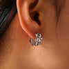 Fashion Strap Textured Cshaped 316L Stainless Steel 18K Gold Plated Geometric Earrings For Women