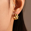 Fashion Strap Textured Cshaped 316L Stainless Steel 18K Gold Plated Geometric Earrings For Women