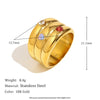 Fashion Stylish Stainless Steel 18K Gold Plated Imitation Pearl Snake Head Flower Polar Star Three Layer Open Ring For Women With Electroplating And Animal Zodiac Design