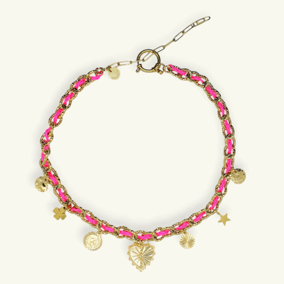 Fashion Summer Ocean Titanium Steel Necklace With Devil's Eye Star Heart Multipendant Electroplating