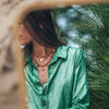 Fashion Summer Ocean Titanium Steel Necklace With Devil's Eye Star Heart Multipendant Electroplating