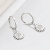 Fashion Sunflower Zircon Earrings For Women In S925 Sterling Silver With Diamond Encrusted Geometric Design And Electroplated Finish