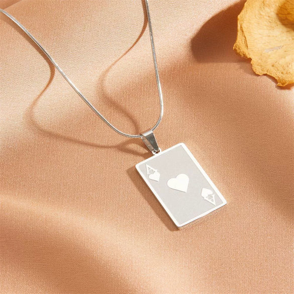 Fashion Sweet Geometric Titanium Steel Poker Frosted Pendant Necklace For Women With Electroplating Treatment