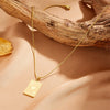 Fashion Sweet Geometric Titanium Steel Poker Frosted Pendant Necklace For Women With Electroplating Treatment