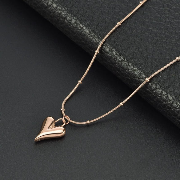 Fashion Sweet Titanium Steel Round Beads Heart Pendant Earrings Bracelet Necklace Set With Heart Water Drop Bell Patterns