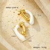 Fashion Sweet Wind Oil Drop Geometric Stainless Steel Electroplated Women's Earrings
