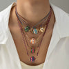 Fashion Tarot Necklace Copper Gold Plated Geometric Minimalist Pendant Unisex