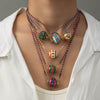 Fashion Tarot Necklace Copper Gold Plated Geometric Minimalist Pendant Unisex