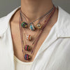 Fashion Tarot Necklace Copper Gold Plated Geometric Minimalist Pendant Unisex
