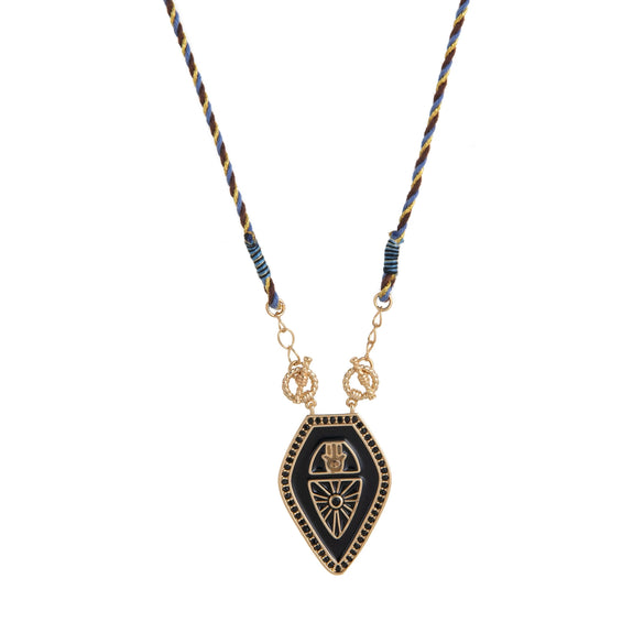 Fashion Tarot Necklace Copper Gold Plated Geometric Pendant Unisex Minimalist Style