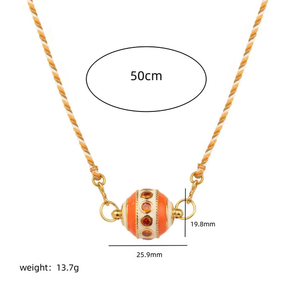Fashion Tarot Necklace Copper Gold Plated Geometric Pendant Unisex