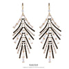 Fashion Tassel Copper Plating Inlay Artificial Diamond Pearl Drop Earrings 1 Pair