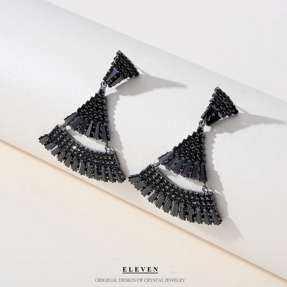 Fashion Tassel Copper Plating Inlay Artificial Diamond Pearl Drop Earrings 1 Pair