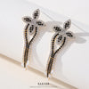 Fashion Tassel Copper Plating Inlay Artificial Diamond Pearl Drop Earrings 1 Pair