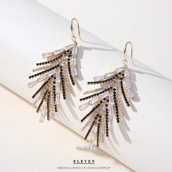 Fashion Tassel Copper Plating Inlay Artificial Diamond Pearl Drop Earrings 1 Pair