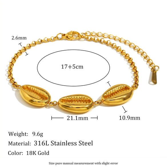 Fashion Temperament Hand Jewelry Stainless Steel Geometric Ring Bracelet 18K Gold Plated Electroplated For Women