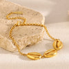 Fashion Temperament Hand Jewelry Stainless Steel Geometric Ring Bracelet 18K Gold Plated Electroplated For Women