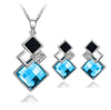 Fashion Temperament Jewelry Set Women's Classic Geometric Square Crystal Acrylic Jewelry