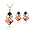 Fashion Temperament Jewelry Set Women's Classic Geometric Square Crystal Acrylic Jewelry