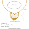 Fashion Temperament Joker Jewelry Stainless Steel 18K Gold Plated Heart Shape Love Necklace For Women
