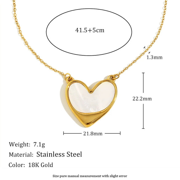 Fashion Temperament Joker Jewelry Stainless Steel 18K Gold Plated Heart Shape Love Necklace For Women