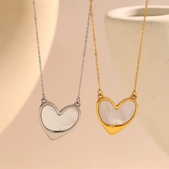 Fashion Temperament Joker Jewelry Stainless Steel 18K Gold Plated Heart Shape Love Necklace For Women