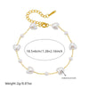Fashion Temperament Retro Love Water Drops Bells Pearl Stainless Steel Accessories Bracelet Necklace Suit With Electroplating