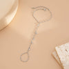 Fashion Textured Metal Pleated Glossy Ins Style Crystal Chain Finger Bracelet For Women With Electroplating