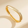 Fashion Textured Metal Pleated Glossy Ins Style Crystal Chain Finger Bracelet For Women With Electroplating