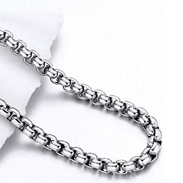 Fashion Thick Alloy Box Chain Necklace With Electroplated Finish Simple Pendant Free Trendy Punk Hip Hop Style Jewelry