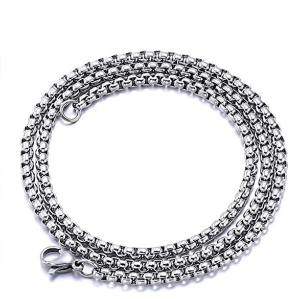 Fashion Thick Alloy Box Chain Necklace With Electroplated Finish Simple Pendant Free Trendy Punk Hip Hop Style Jewelry