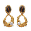 Fashion Tiger's Eye 316L Stainless Steel Electroplated Women's Earrings