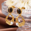 Fashion Tiger's Eye 316L Stainless Steel Electroplated Women's Earrings
