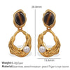 Fashion Tiger's Eye 316L Stainless Steel Electroplated Women's Earrings