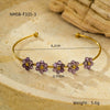 Fashion Titanium Steel And Stainless Steel Flower And Cross Bracelet With Electroplating Treatment And Zircon Inlay