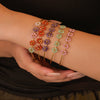 Fashion Titanium Steel And Stainless Steel Flower And Cross Bracelet With Electroplating Treatment And Zircon Inlay