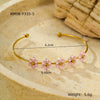 Fashion Titanium Steel And Stainless Steel Flower And Cross Bracelet With Electroplating Treatment And Zircon Inlay