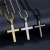 Fashion Titanium Steel And Stainless Steel Jewelry With Geometric Diamond Cross Sweater Necklace
