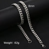 Fashion Titanium Steel And Stainless Steel Round Grinding Cuban Chain Necklace With Wave Pattern And Geometric Style Unisex Jewelry With Electroplating Treatment