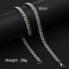Fashion Titanium Steel And Stainless Steel Round Grinding Cuban Chain Necklace With Wave Pattern And Geometric Style Unisex Jewelry With Electroplating Treatment