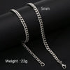 Fashion Titanium Steel And Stainless Steel Round Grinding Cuban Chain Necklace With Wave Pattern And Geometric Style Unisex Jewelry With Electroplating Treatment