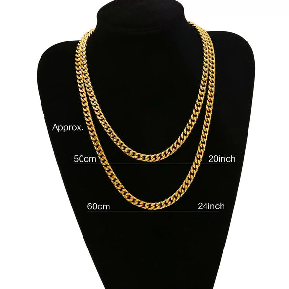 Fashion Titanium Steel And Stainless Steel Round Grinding Cuban Chain Necklace With Wave Pattern And Geometric Style Unisex Jewelry With Electroplating Treatment