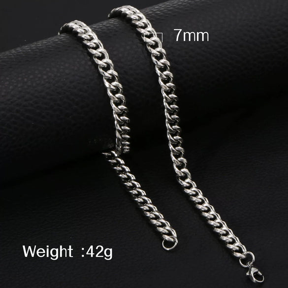 Fashion Titanium Steel And Stainless Steel Round Grinding Cuban Chain Necklace With Wave Pattern And Geometric Style Unisex Jewelry With Electroplating Treatment