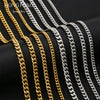 Fashion Titanium Steel And Stainless Steel Round Grinding Cuban Chain Necklace With Wave Pattern And Geometric Style Unisex Jewelry With Electroplating Treatment