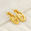 Fashion Titanium Steel Animal Zodiac Pig Nose Hollow Electroplated Women's Earrings