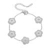 Fashion Titanium Steel Five Leaf Clover Electroplated Jewelry Set Necklace Bracelet